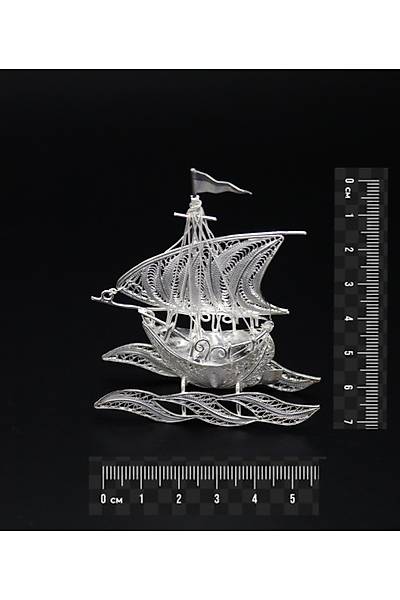 Yelkenli 925 Ayar G�m�� Saf S�per Telkari Eli�i Biblo Aksesuar 201024639