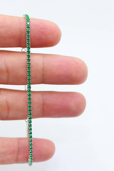 Z�mr�t Ta�l� 2 mm Su Yolu Model 925 Ayar G�m�� Baget Kad�n Bileklik 201023998