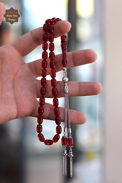 K�rm�z� Kaps�l Kesim �rg� G�m�� P�sk�ll� Ate� Kehribar Tesbih 201024368