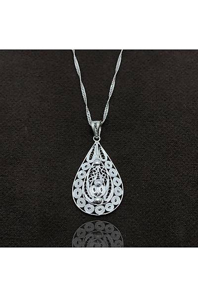 Damla Model Eli��ili�i Telkari G�m�� Bayan Kolye