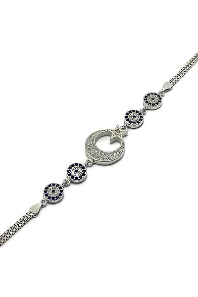 Ayy�ld�z Nazar Model Zirkon Bayan G�m�� Bileklik