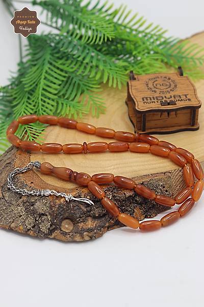 Bej Hareli Kaps�l Kesim G�m�� Z�lfikar P�sk�ll� S�kma Kehribar Tesbih 201024070