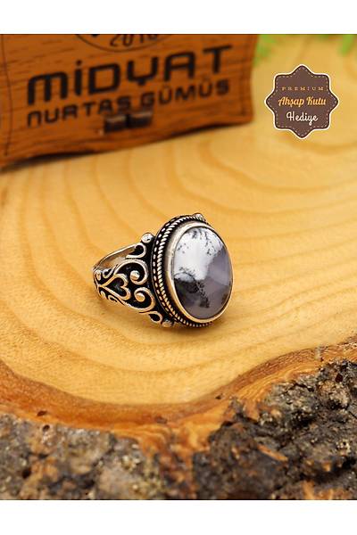 Hareli Havlit Ta�l� Kalp Model 925 Ayar G�m�� Erkek Y�z�k 201024865