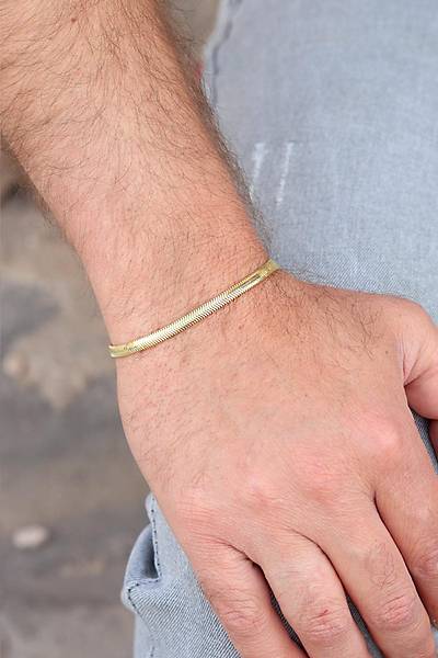 925 Ayar G�m�� Gold Kaplama Y�lan Derisi Model Ezme Zincir Kolye ve Bileklik kombini 201024152
