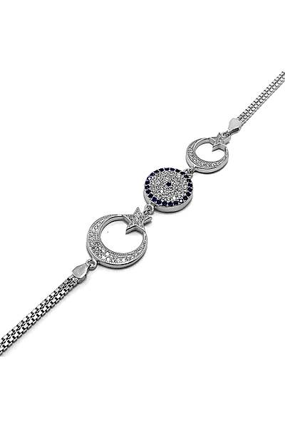 Ayy�ld�z Nazar Model Zirkon Bayan G�m�� Bileklik