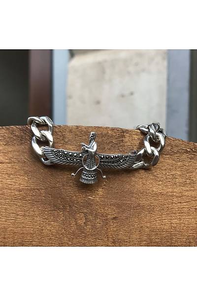 Markazit Ta�l� Ahura Mazda Model G�m�� Erkek Bileklik