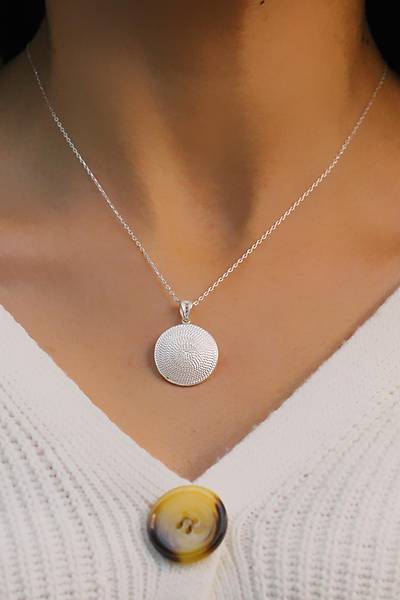 Yuvarlak Has�r Model Eli��ili�i Telkari G�m�� Bayan Kolye