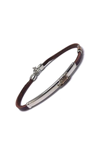 Akrep Model Vi�ne Rengi Deri Kordonlu Unisex G�m�� Bileklik