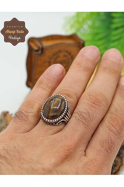 Kaplang�z� Ta�l� Ba�ak Desenli 925 Ayar G�m�� Erkek Y�z�k 201024904