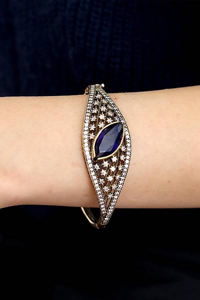 Safir Ta�l� Zirkon S�sleme El i�i G�m�� Otantik Kad�n Bilezik 201024742