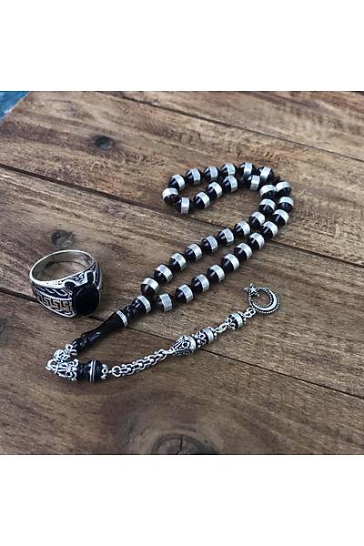 Sarmal G�m�� ��lemeli Kuka Tespih ve Erkek Y�z�k