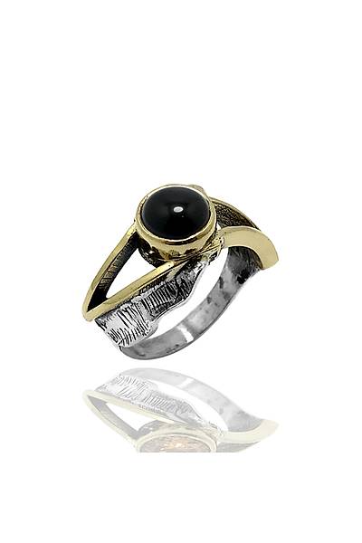 Oniks Ta�l� �ekik D�vme Model Eli��ili�i Otantik Bayan G�m�� Y�z�k