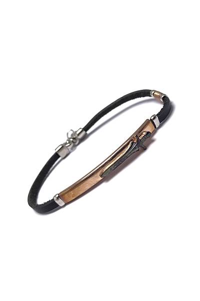 K�l�� Model Siyah Deri Kordonlu Unisex G�m�� Bileklik