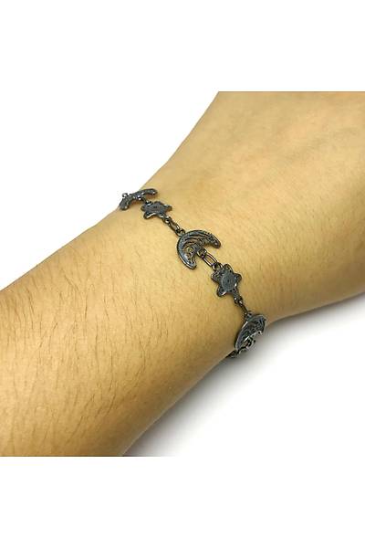 Ayy�ld�z Model Oksitli Telkari Bayan G�m�� Bileklik