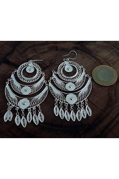 Hilal Midyat Filigree Handcrafted Silver Women's Earrings