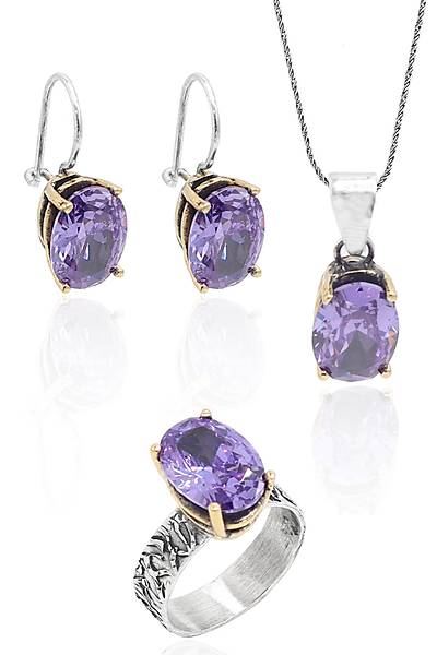 Ametist Ta�l� El i��ili�i Otantik G�m�� ��l� Set 201023380