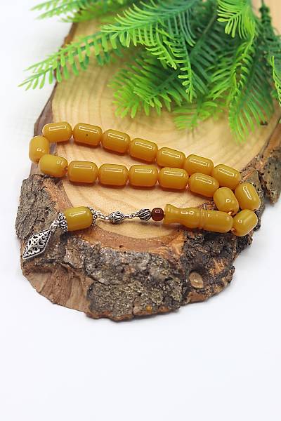 Sar� G�m�� P�sk�ll� Kaps�l Kesim S�kma Kehribar Tesbih 201023167