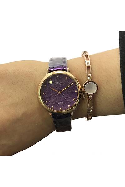 Ferrucci 2 Y�l Garantili Bayan Kol Saati ve Bileklik Kombin