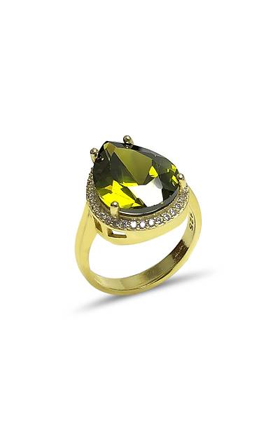 Peridot Tal Altn Kaplama Damla Bayan Gm Yzk