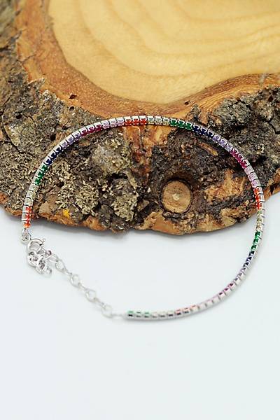 S�ra Ta�l� 2 mm Su Yolu Model 925 Ayar G�m�� Baget Kad�n Bileklik 201023997