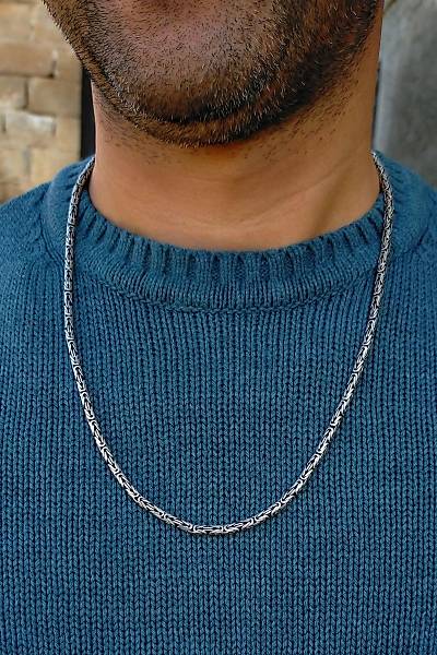Kolye ve Bileklik Kombini 925 Ayar Kral G�m�� Zincir
