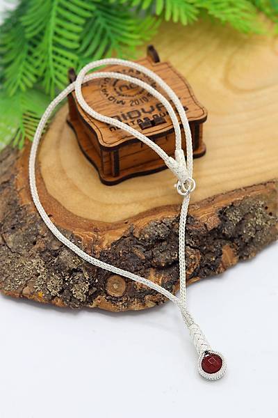 Akik Ta�l� 1000 Ayar Kazaziye G�m�� Gerdanl�k Kad�n Kolye 201024112