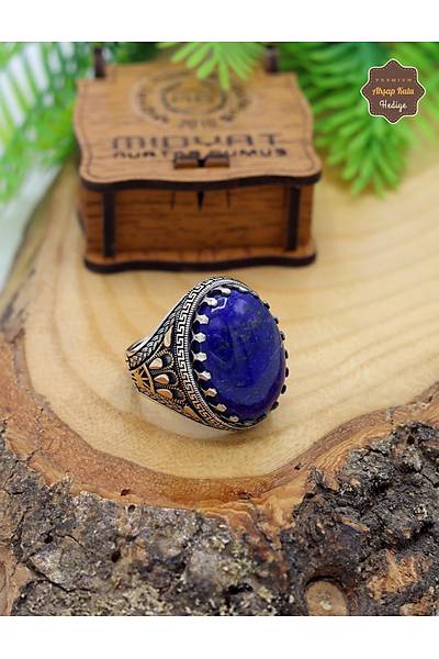 Lapis Lazuli Ta�� Tac Model 925 Ayar G�m�� Erkek Y�z�k 201024801