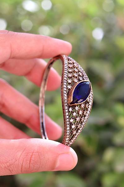 Safir Ta�l� Zirkon S�sleme El i�i G�m�� Otantik Kad�n Bilezik 201024742