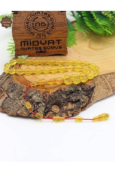 Limon Sar�s� Arpa Kesim �zel Sistem P�sk�ll� S�kma Kehribar Tesbih 201025211