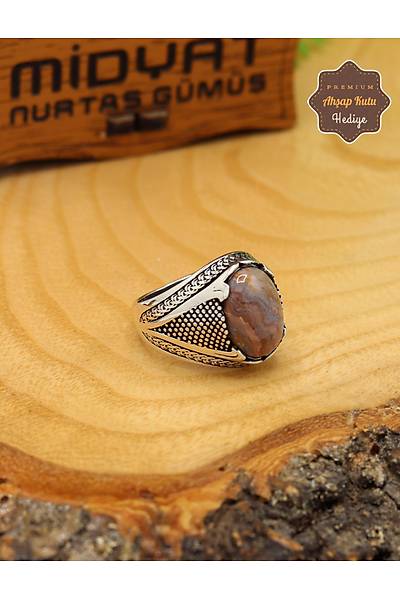 Yemen Akik Ta�l� K�l�� Model 925 Ayar G�m�� Erkek Y�z�k 201024862