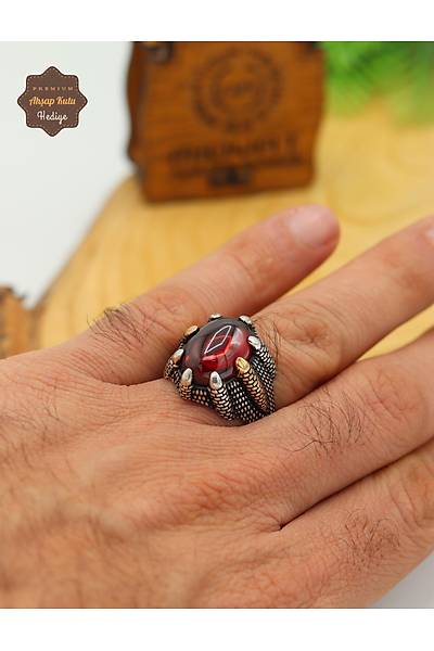 Lal Ta�l� Pen�e Model 925 Ayar G�m�� Erkek Y�z�k 201024939