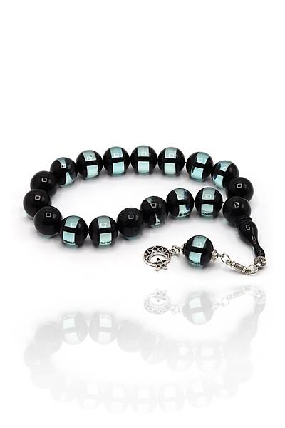 Ye�il Siyah S�rmeli K�re Kesim Maskot Efe Boy Toz Kehribar Tesbih 201024489