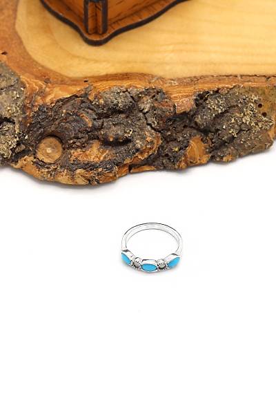 Firuze Ta�l� �� Ta� Model 925 Ayar G�m�� Markazit Kad�n Y�z�k 201024221