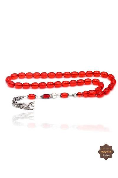 K�rm�z� Kaps�l Kesim G�m�� P�sk�ll� Ate� Kehribar Tesbih 201024953