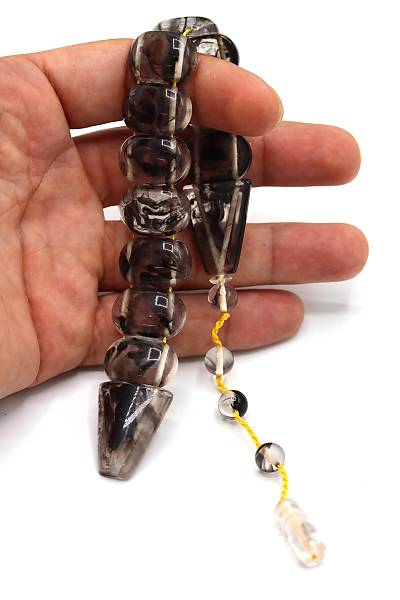 �effaf Siyah Hareli Renk Toz Kehribar Bal�k Tesbih 201024385