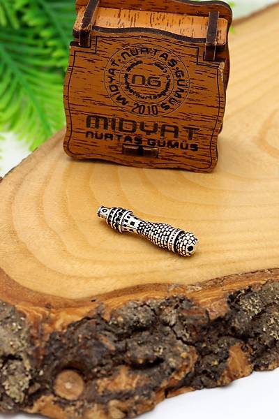 Galata Kulesi Tasar�m ��lemeli 925 Ayar G�m�� Tesbih �mamesi 201024593