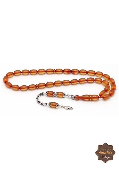 A��k Kahverengi Arpa Kesim S�kma Kehribar Tesbih 201024701