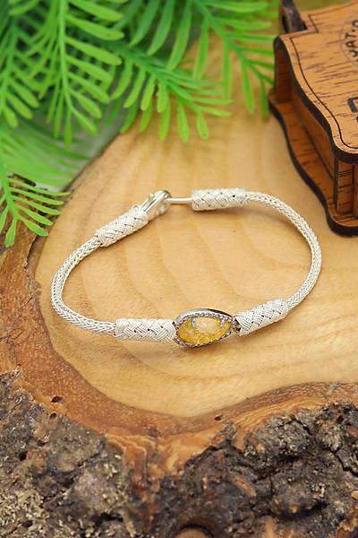 Sitrin Ta�l� 1000 Ayar Kazaziye G�m�� Kad�n Bileklik 201024105