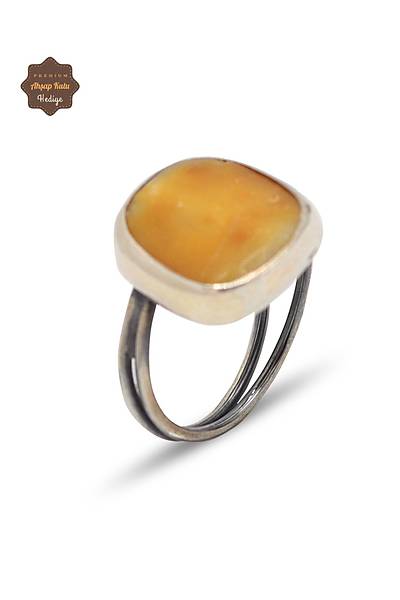 Orijinal Kehribar Ta�l� D�rtgen Model G�m�� Kad�n Y�z�k 201024978