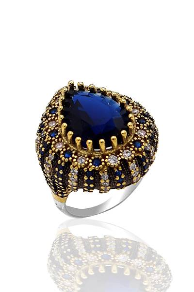Safir Tal Oval Tasarm Zirkon Ssleme Otantik Gm Kadn Yzk 201023762