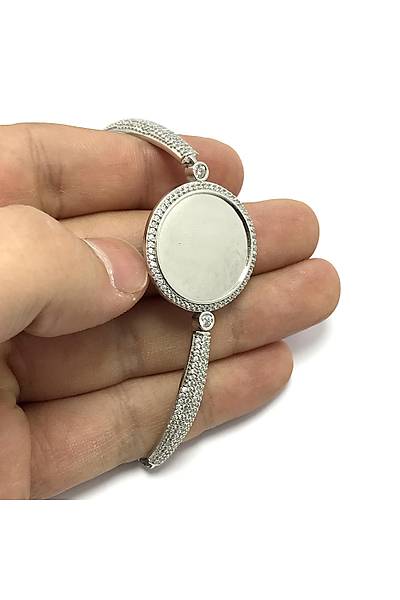 Zirkon Ta�l� Asans�rl� Bayan G�m�� Bileklik