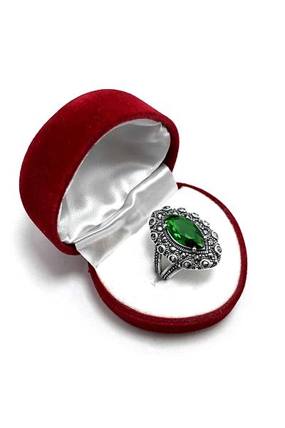 Zmrt ve Markazit Tal 925 Ayar Gm Bayan Yzk