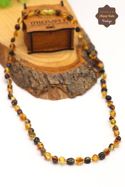 Fosilli Orijinal Ukrayna Damla Kehribar Bay Bayan Kolye 201023492