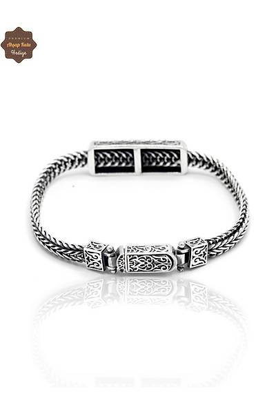 Yeni Model Cihan Albora Bilekli�i 925 Ayar Saf G�m�� Erkek Bileklik 201024940