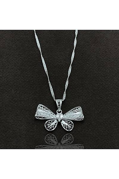 Papyon Model Eli��ili�i Telkari G�m�� Bayan Kolye