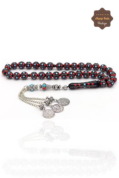 K�rm�z� Mavi G�m�� ��lemeli G�m�� P�sk�ll� Orijinal Kuka Tesbih 201023862