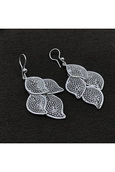 Yaprak Model Eli��ili�i Telkari G�m�� Bayan K�pe