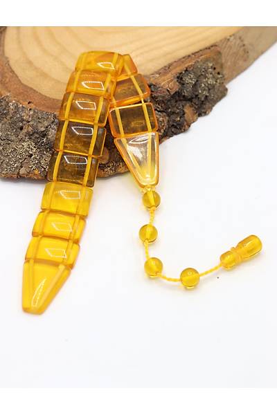 �effaf Sar� Renk D�z Kesim Toz Kehribar Bal�k Tesbih 201024698