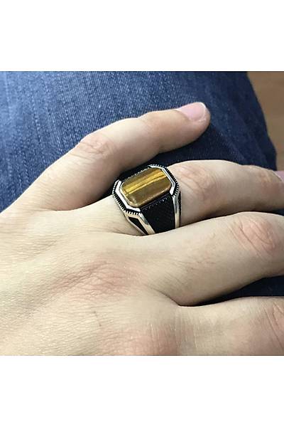 Kaplang�z� Ta�l� Kare Model 925 Ayar Erkek G�m�� Y�z�k