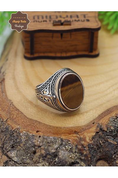 Kaplang�z� Ta�l� S�ng� Motifli 925 Ayar G�m�� Erkek Y�z�k 201024793